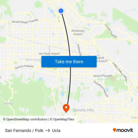 San Fernando / Polk to Ucla map