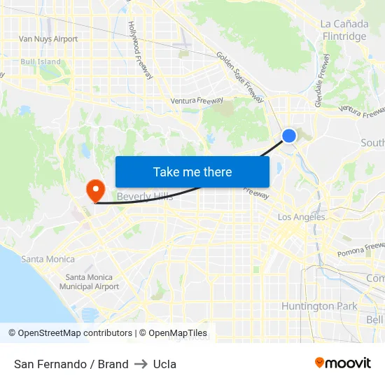 San Fernando / Brand to Ucla map