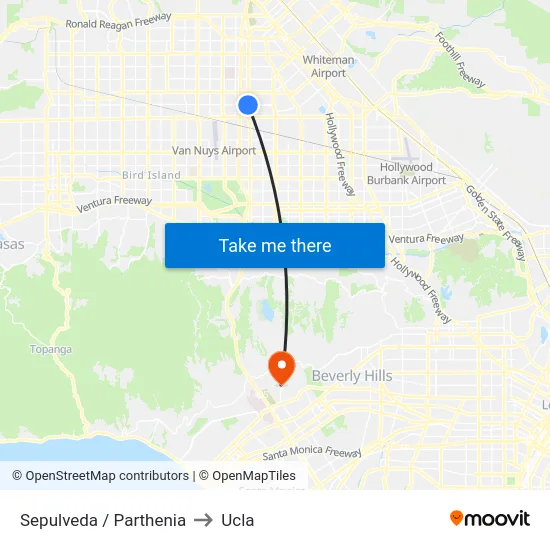 Sepulveda / Parthenia to Ucla map