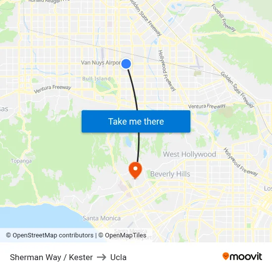 Sherman Way / Kester to Ucla map