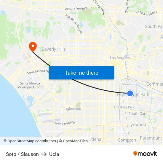 Soto / Slauson to Ucla map