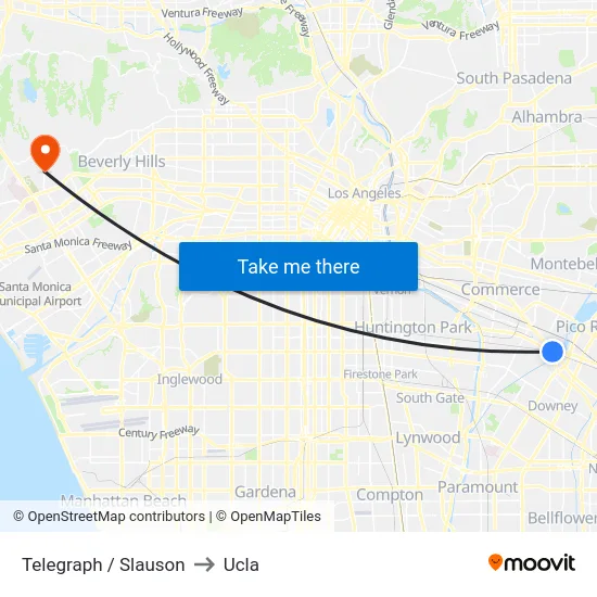 Telegraph / Slauson to Ucla map