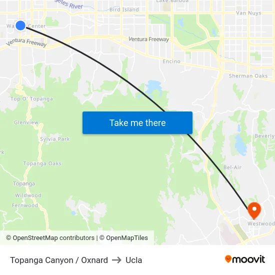 Topanga Canyon / Oxnard to Ucla map