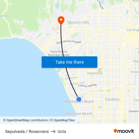 Sepulveda / Rosecrans to Ucla map