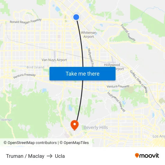 Truman / Maclay to Ucla map