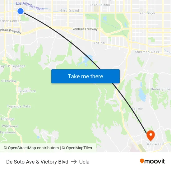 De Soto Ave & Victory Blvd to Ucla map
