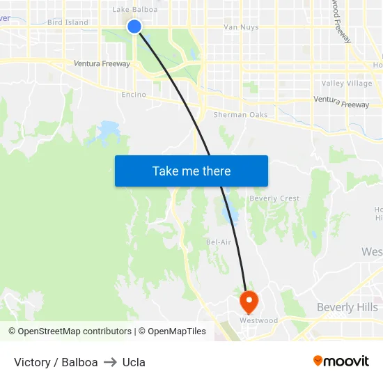 Victory / Balboa to Ucla map