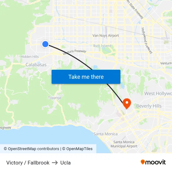 Victory / Fallbrook to Ucla map