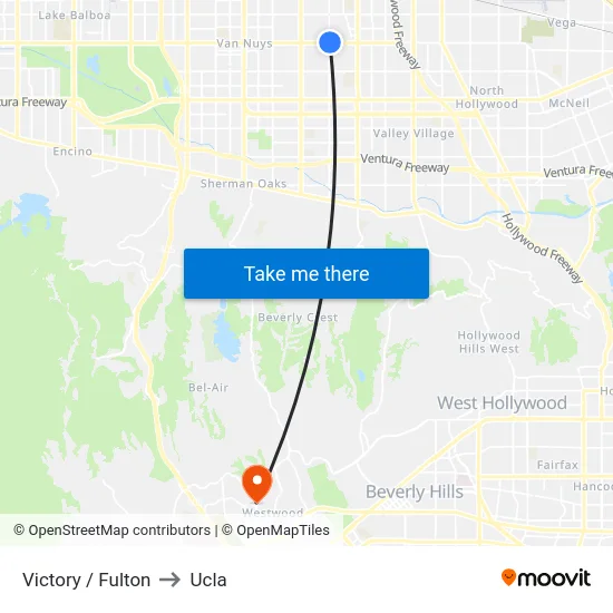 Victory / Fulton to Ucla map