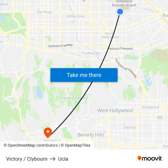 Victory / Clybourn to Ucla map