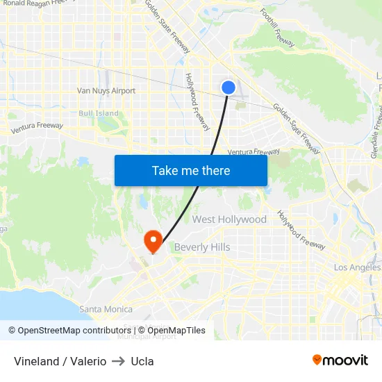 Vineland / Valerio to Ucla map