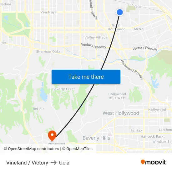 Vineland / Victory to Ucla map