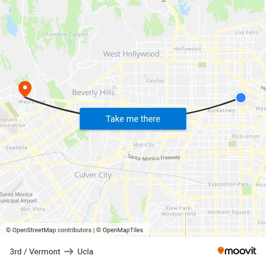 3rd / Vermont to Ucla map