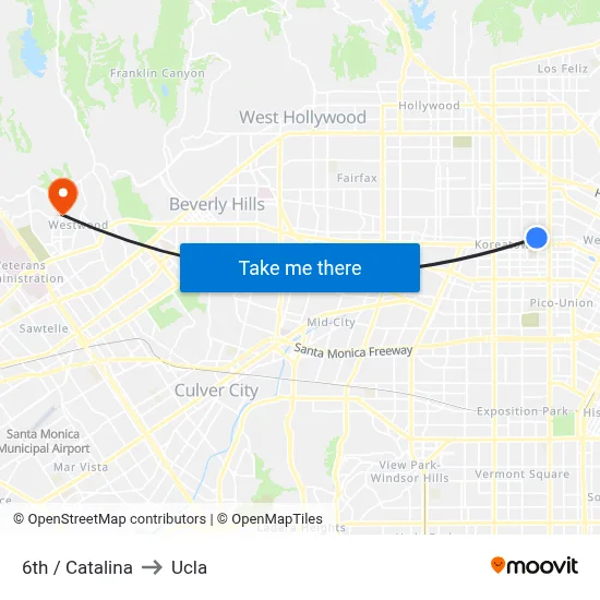 6th / Catalina to Ucla map