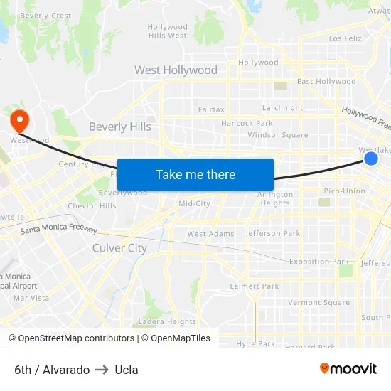 6th / Alvarado to Ucla map