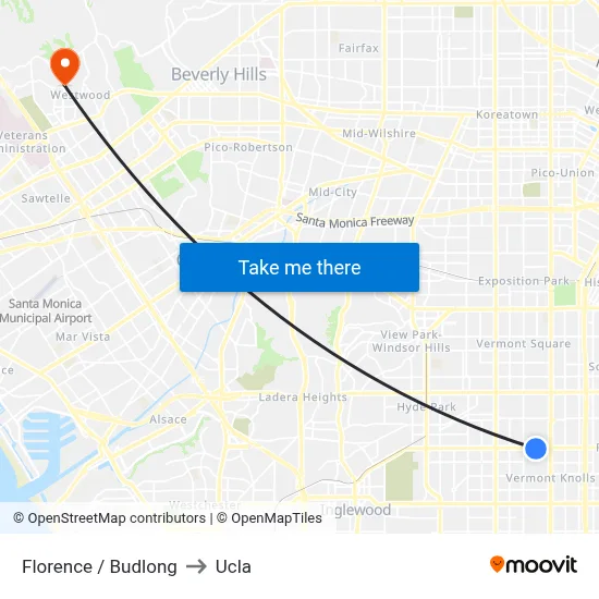 Florence / Budlong to Ucla map