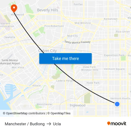 Manchester / Budlong to Ucla map