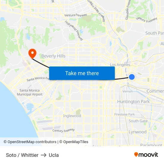 Soto / Whittier to Ucla map