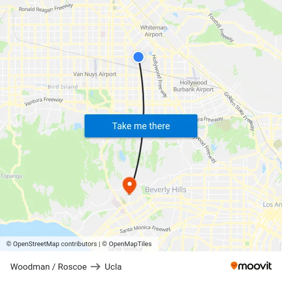 Woodman / Roscoe to Ucla map