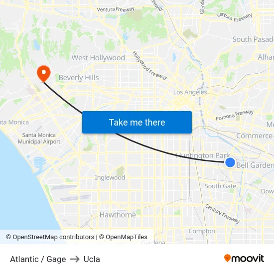 Atlantic / Gage to Ucla map