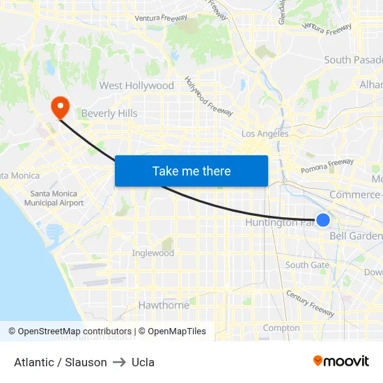 Atlantic / Slauson to Ucla map