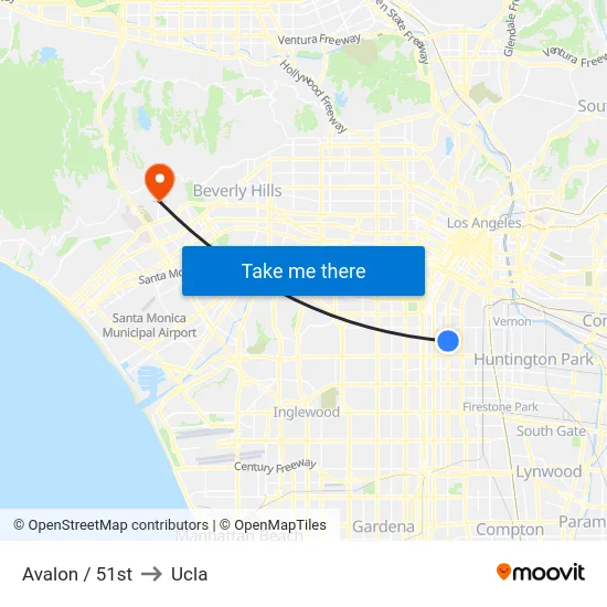 Avalon / 51st to Ucla map