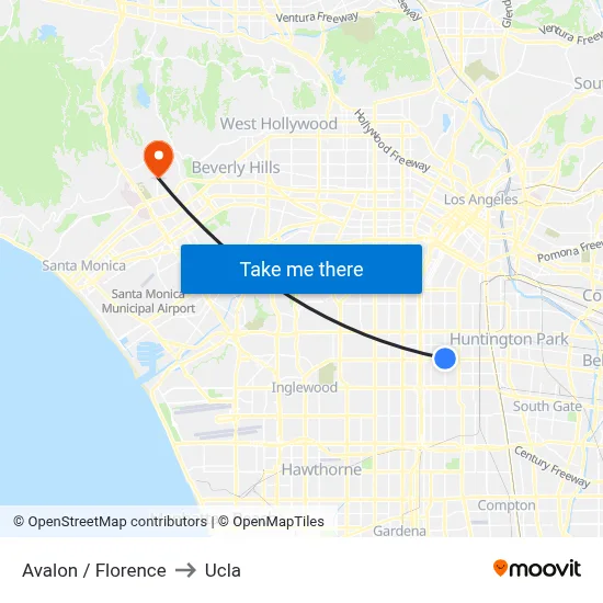Avalon / Florence to Ucla map