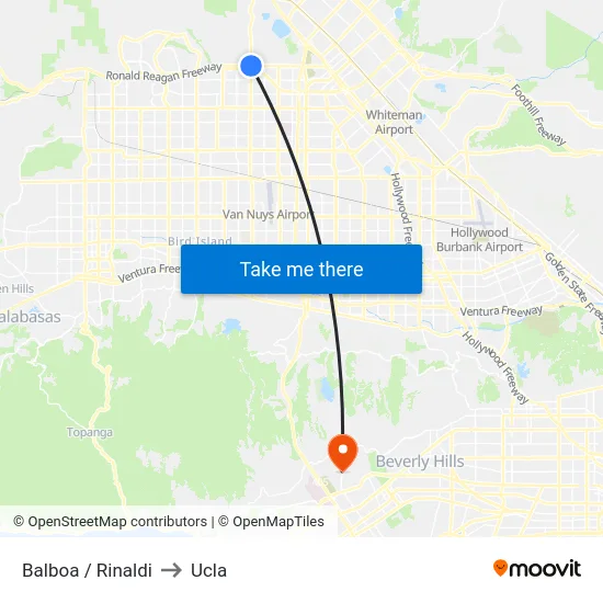 Balboa / Rinaldi to Ucla map