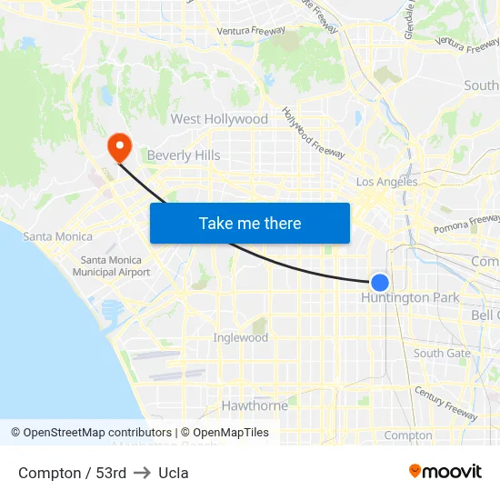 Compton / 53rd to Ucla map