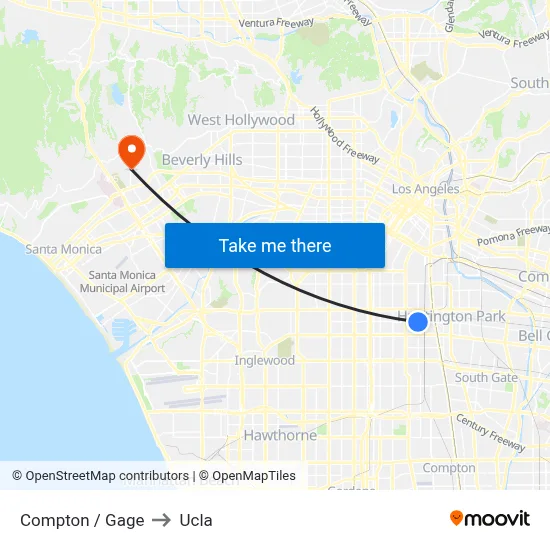 Compton / Gage to Ucla map