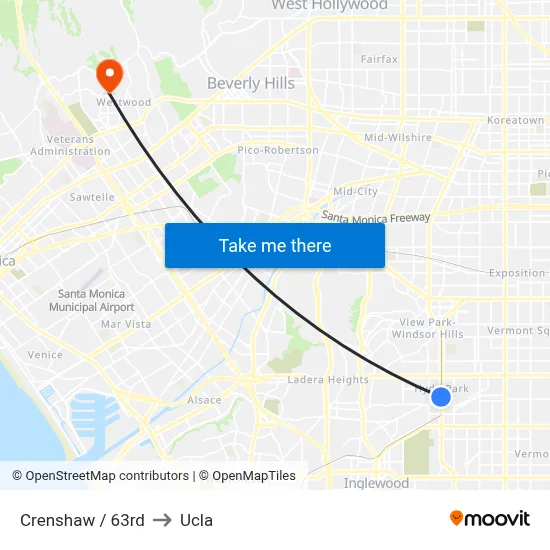 Crenshaw / 63rd to Ucla map