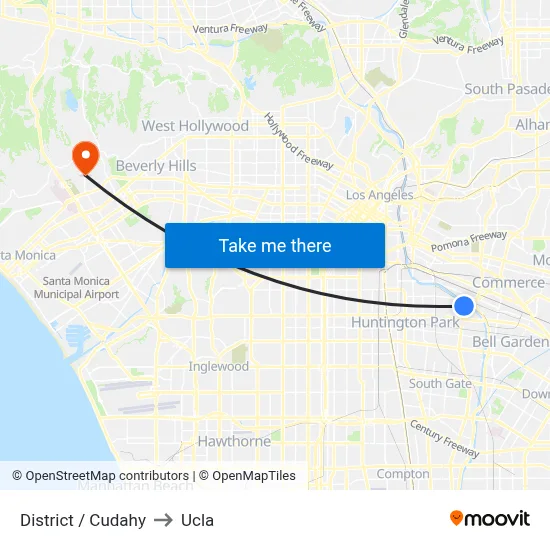 District / Cudahy to Ucla map