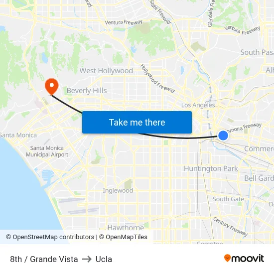 8th / Grande Vista to Ucla map