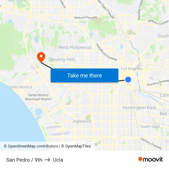 San Pedro / 9th to Ucla map