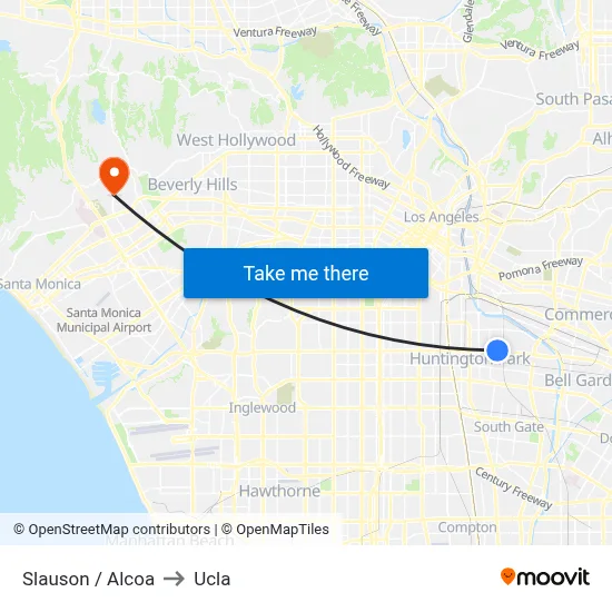 Slauson / Alcoa to Ucla map