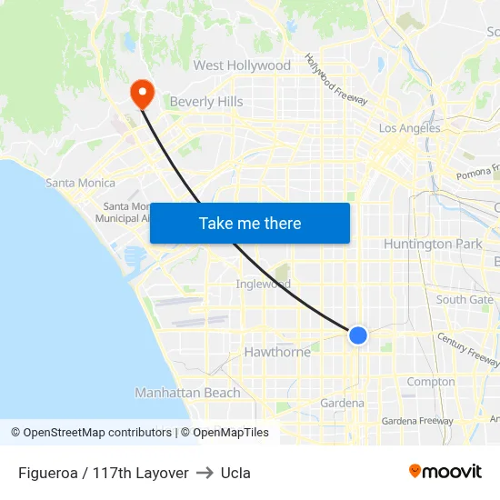 Figueroa / 117th Layover to Ucla map