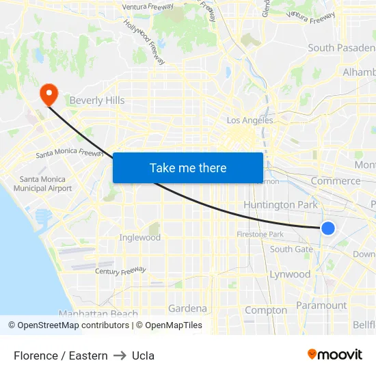 Florence / Eastern to Ucla map
