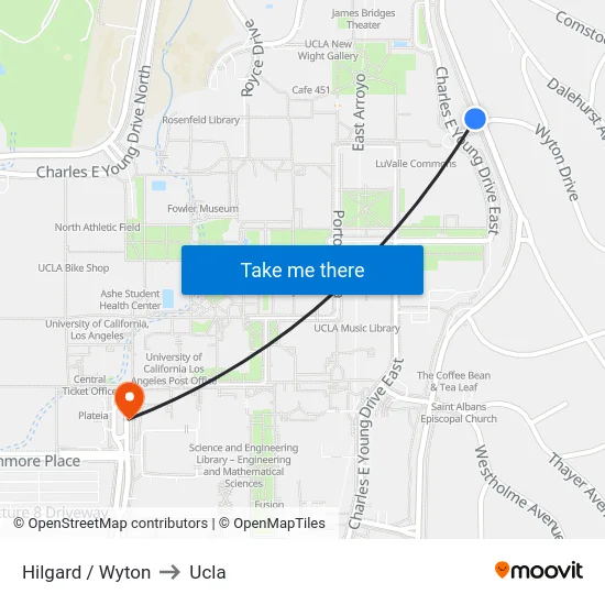 Hilgard / Wyton to Ucla map