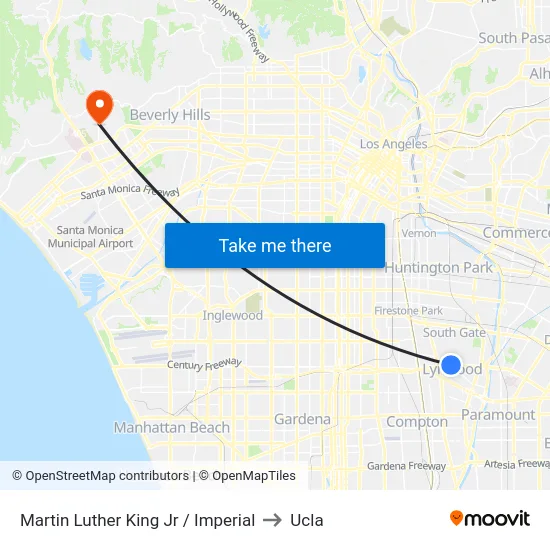 Martin Luther King Jr / Imperial to Ucla map