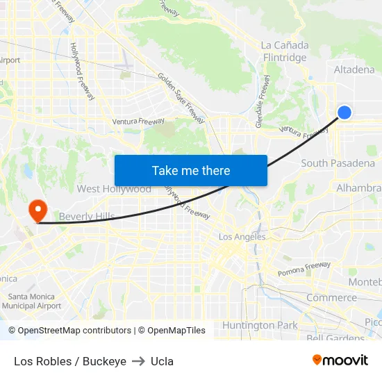 Los Robles / Buckeye to Ucla map