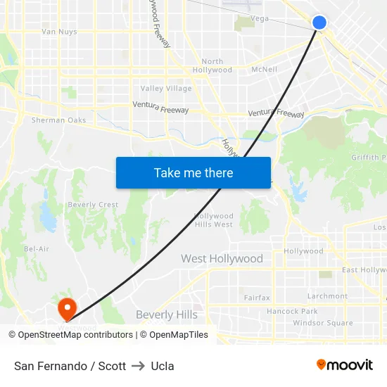 San Fernando / Scott to Ucla map