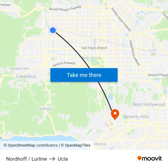 Nordhoff / Lurline to Ucla map