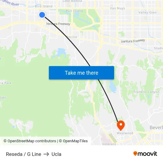 Reseda / G Line to Ucla map