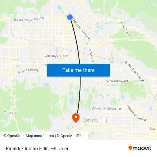 Rinaldi / Indian Hills to Ucla map