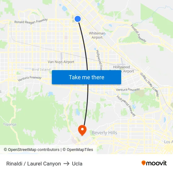 Rinaldi / Laurel Canyon to Ucla map