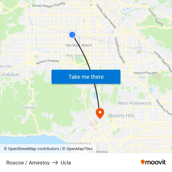 Roscoe / Amestoy to Ucla map