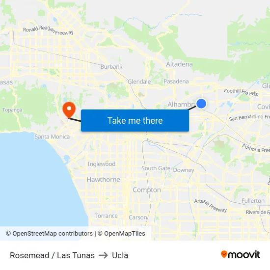 Rosemead / Las Tunas to Ucla map