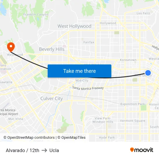 Alvarado / 12th to Ucla map