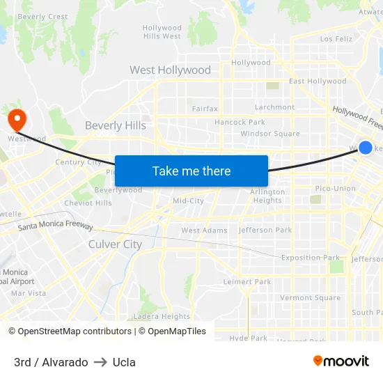 3rd / Alvarado to Ucla map