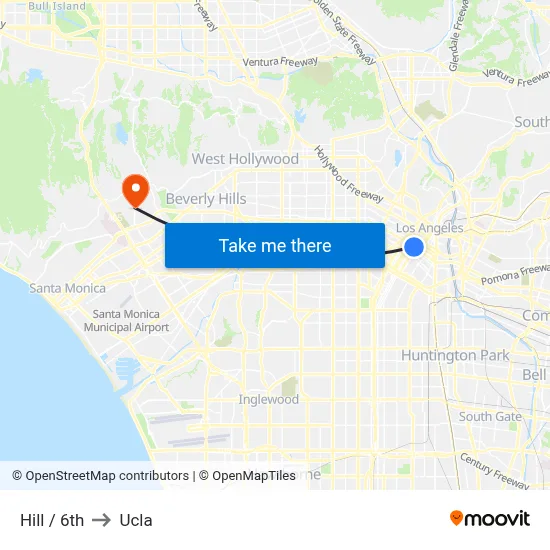 Hill / 6th to Ucla map